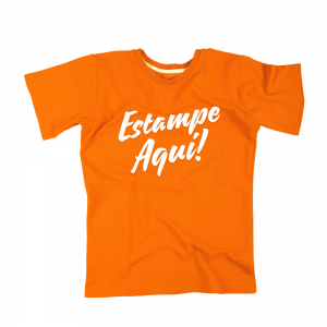 Camiseta Laranja Malha 100% algodão 30.1 Gola redonda Estampa Colorida ou Preto e Branco 100% Algodão Estamparia Camiseta personalizada colorida disponível do P ao GG Másculino